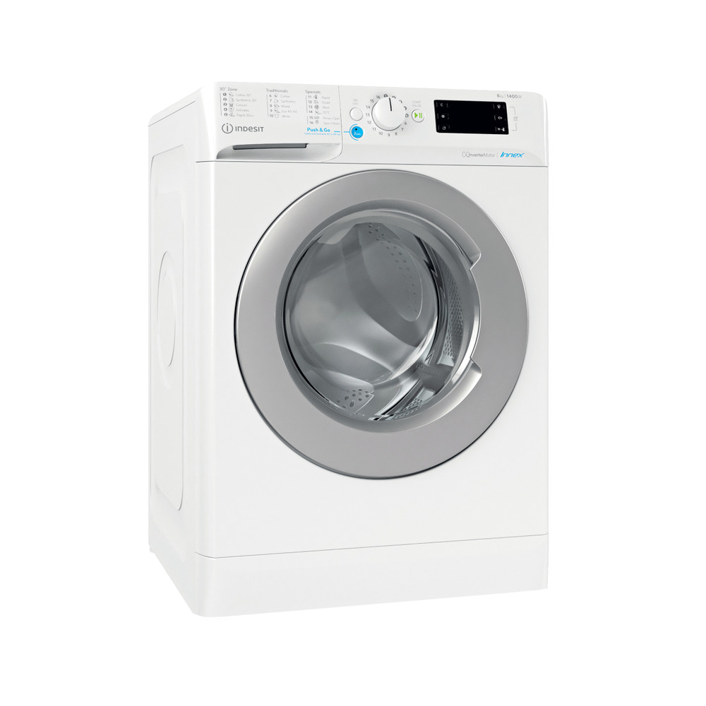 Indesit Perilica za rublje Samostojeći BWE 81484X WS EE N Bijela Prednje punjenje C Perspective