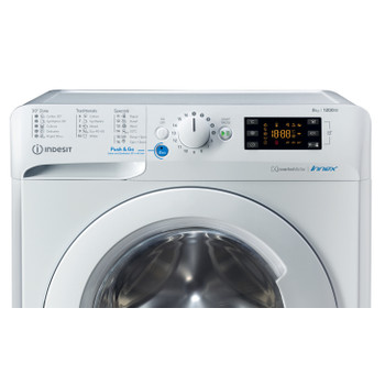 Indsit Maşină de spălat rufe Independent BWE 81285X W EE N Alb Încărcare frontală B Control panel