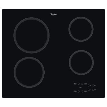 Whirlpool Table de cuisson AKT 801/NE Noir Radiant vitroceramic Frontal