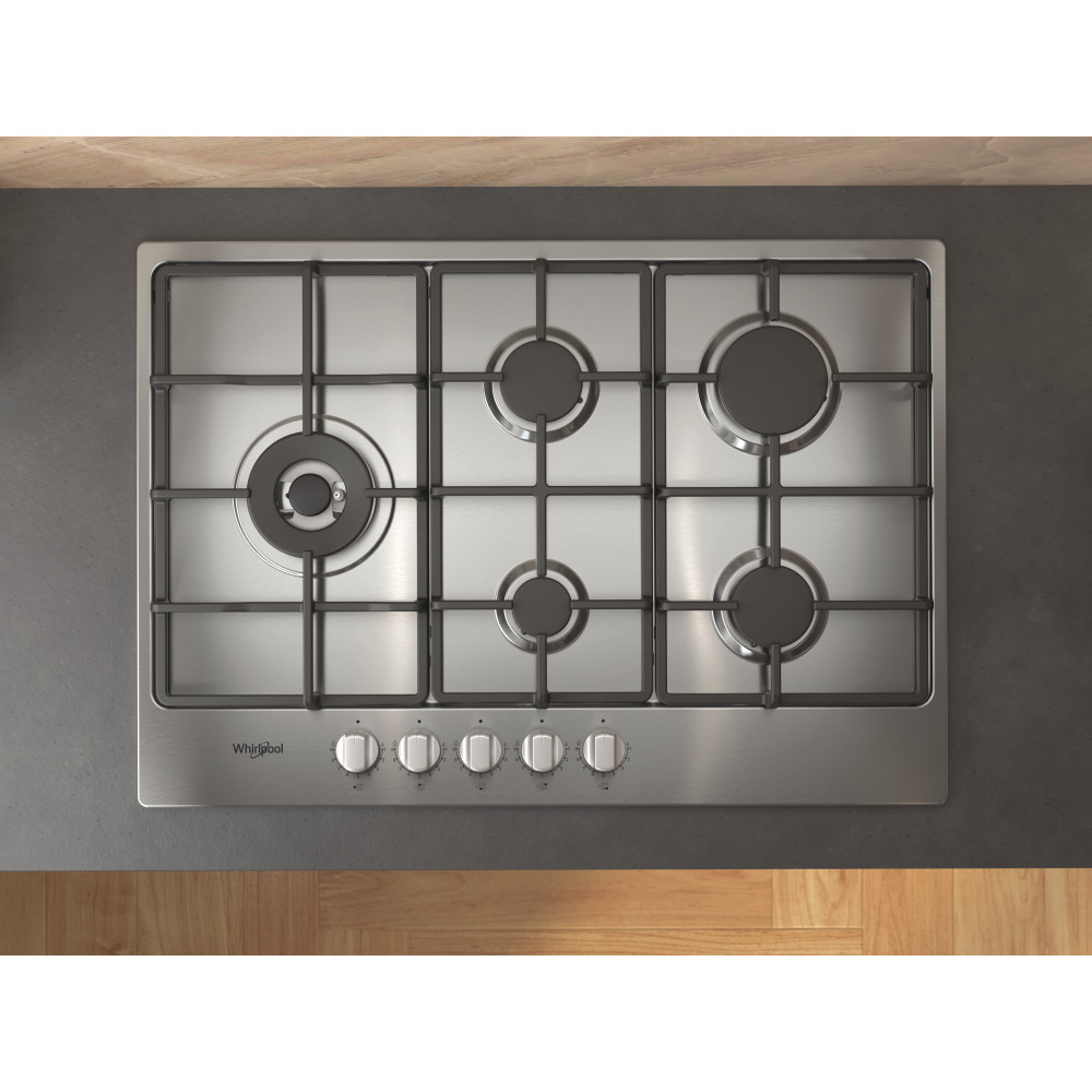 Whirlpool Table de cuisson TGML 761 IX R Inox Gaz Lifestyle frontal