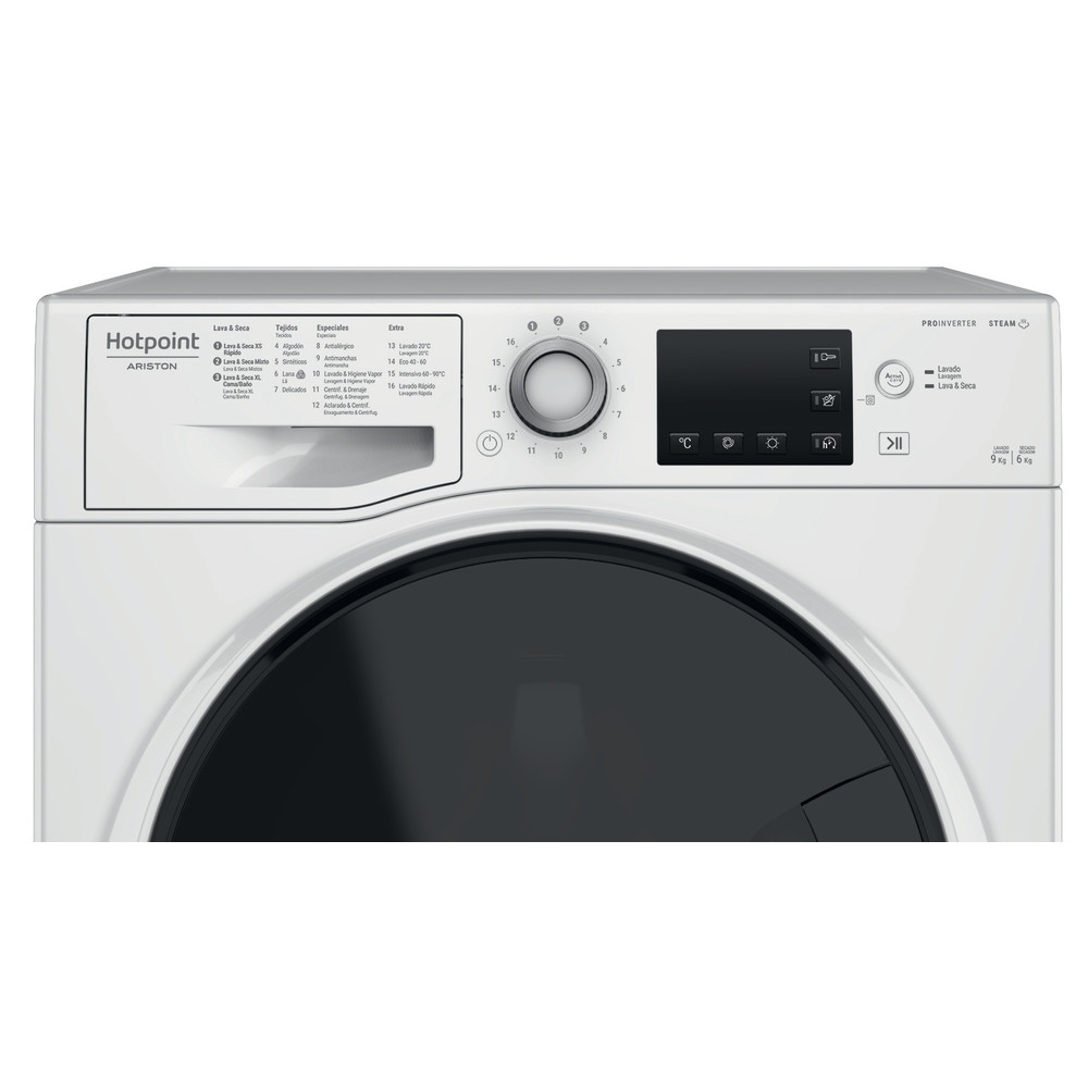 Hotpoint_Ariston Máquina de lavar e secar roupa Livre Instalação NDB 964489 WDA SPT Branco Carga Frontal Control panel
