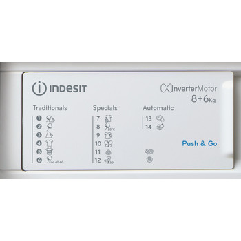 Indesit Máquina de lavar e secar roupa Encastre BI WDIL 861485 EU Branco Carga Frontal Program