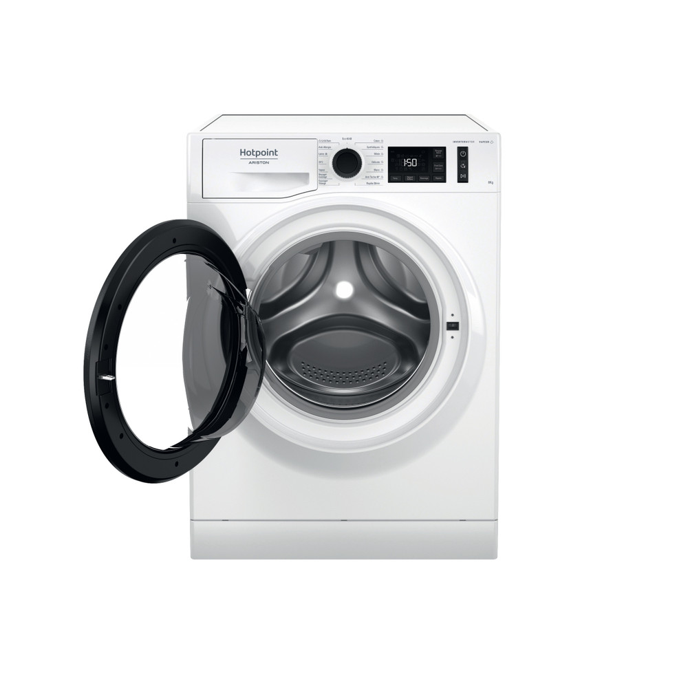 Hotpoint_Ariston Lave-linge Pose-libre CNM11 8448 WK FR Blanc Lave-linge frontal B Frontal open