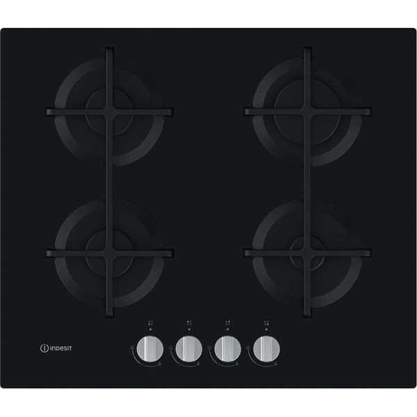 Indesit Варильна поверхня ING 61T/BK Чорний Газова Frontal