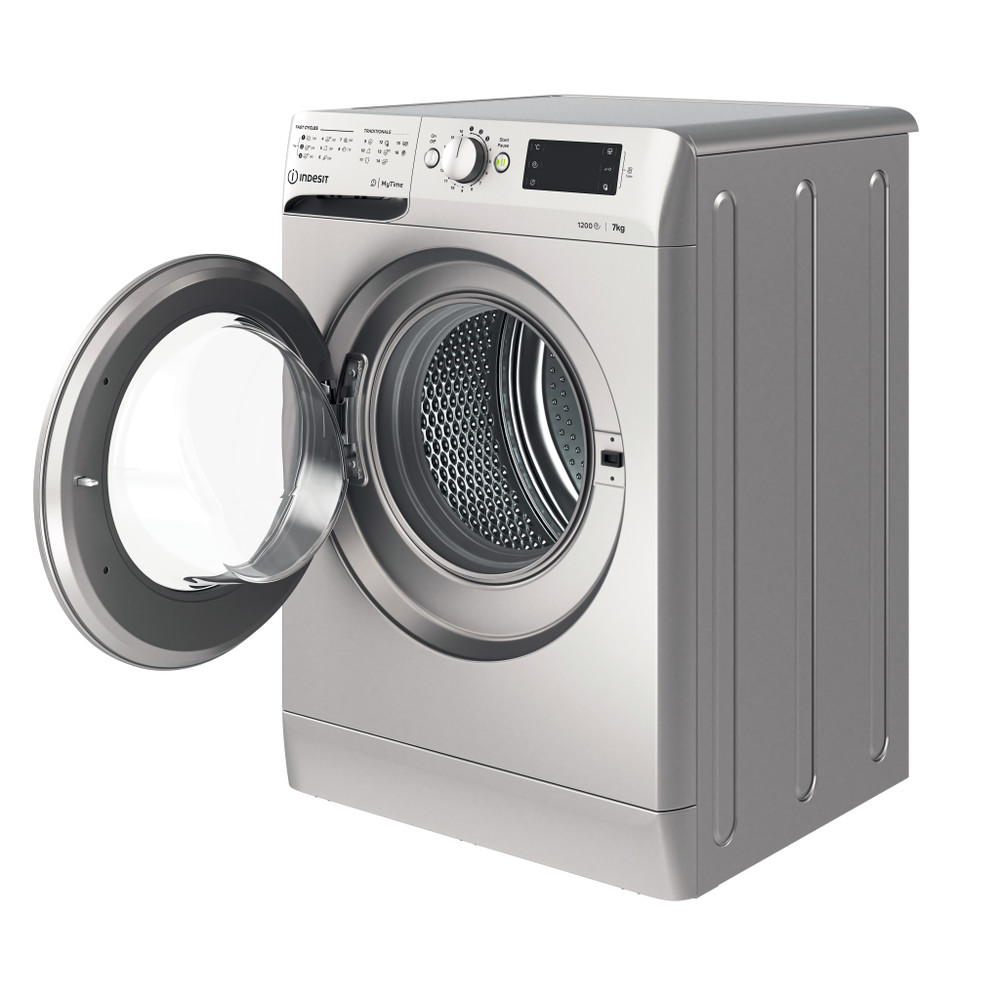 Indesit Пральна машина Соло OMTWE 71252 S EU Сріблястий Front loader A+++ Perspective open