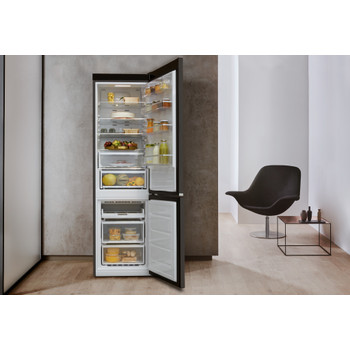 Whirlpool Hűtő/fagyasztó kombináció Szabadonálló W9 931D KS 3 Fekete/Inox 2 doors Lifestyle frontal open