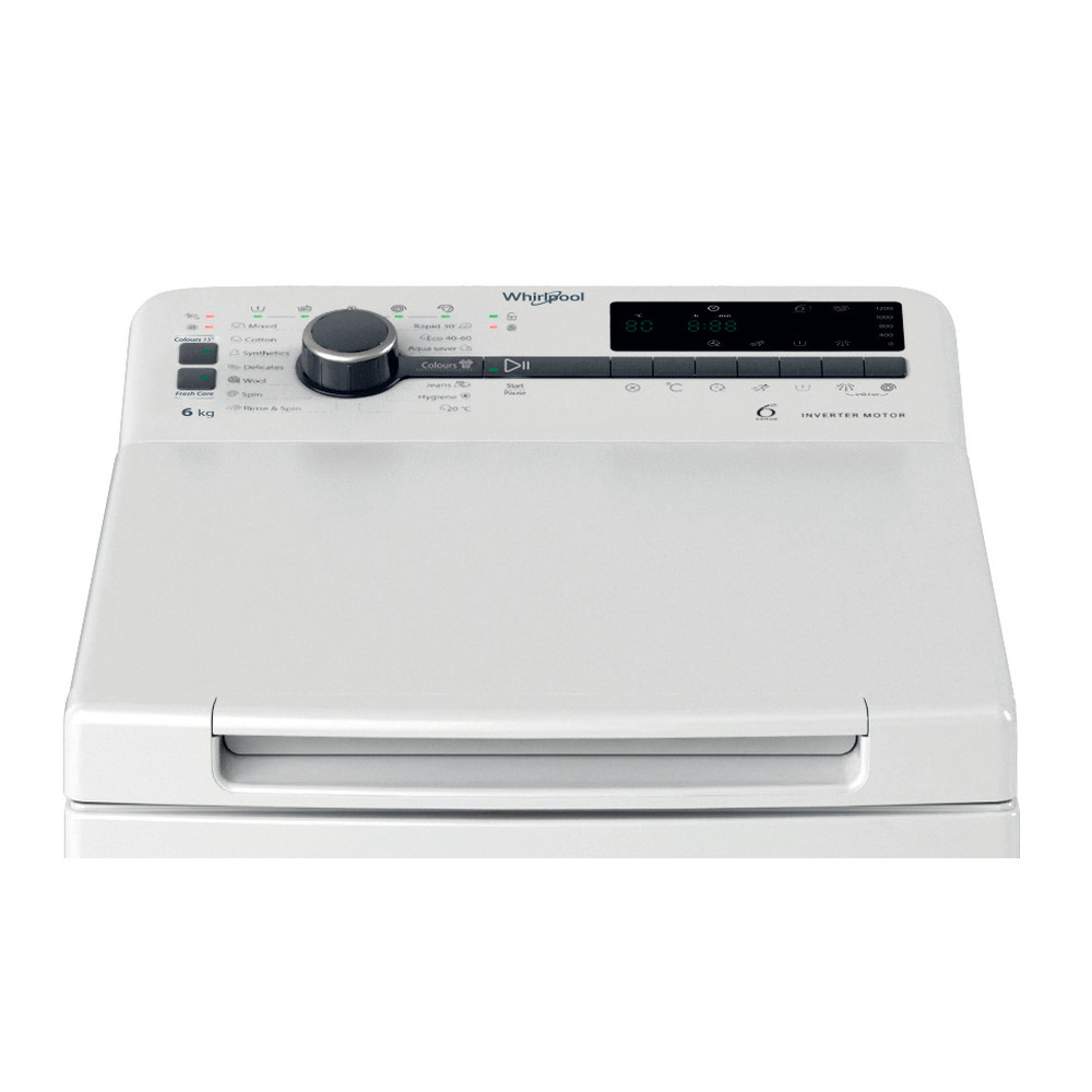 Whirlpool Práčka Voľne stojace TDLRB 6261BS EU/N Biela Zhora plnená A Control panel