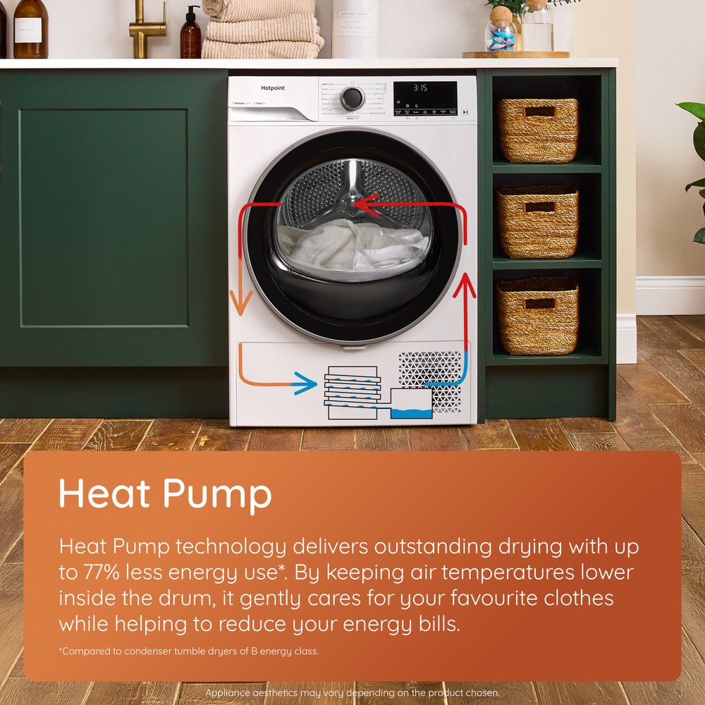 Hotpoint Dryer HHD W90 WW IRE White Lifestyle detail