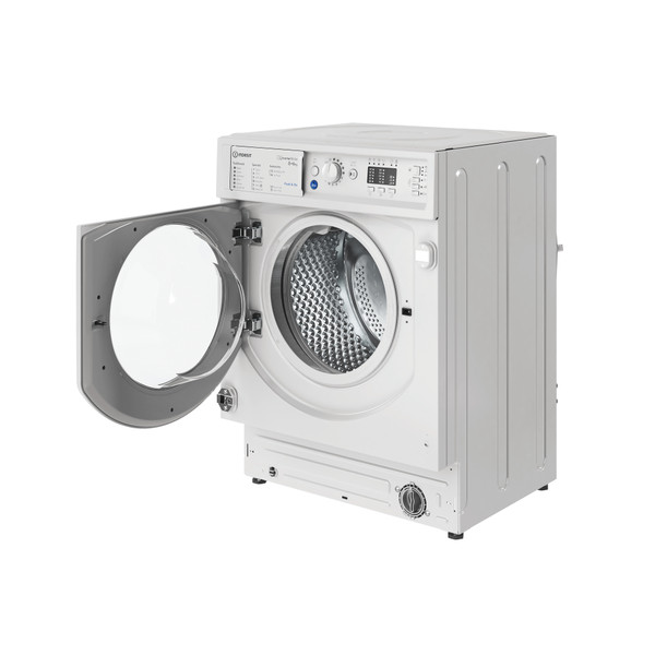 Indesit Washer dryer Built-in BI WDIL 861485 UK White Front loader Perspective open