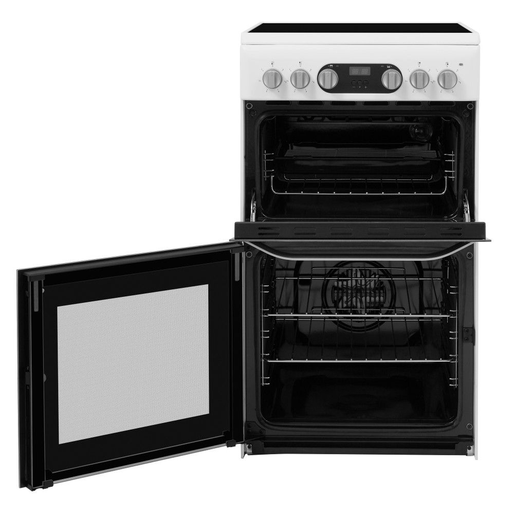 Hotpoint Double Cooker HD5V93CCW/UK White A Vitroceramic Frontal open