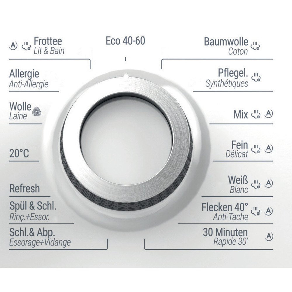Bauknecht Lave-linge Appareil à pose libre WM BK 10A CH A Blanc Chargeurs frontaux A Control panel