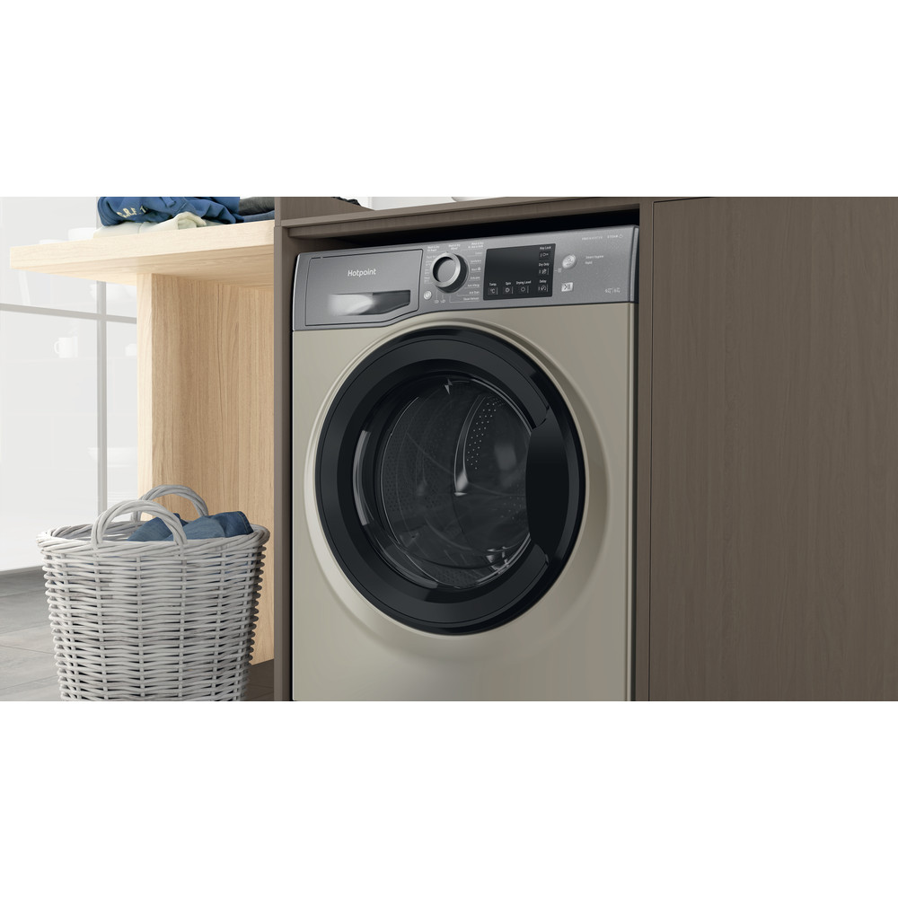 Hotpoint Washer dryer Free-standing NDB 9635 GK UK Graphite Front loader Lifestyle detail
