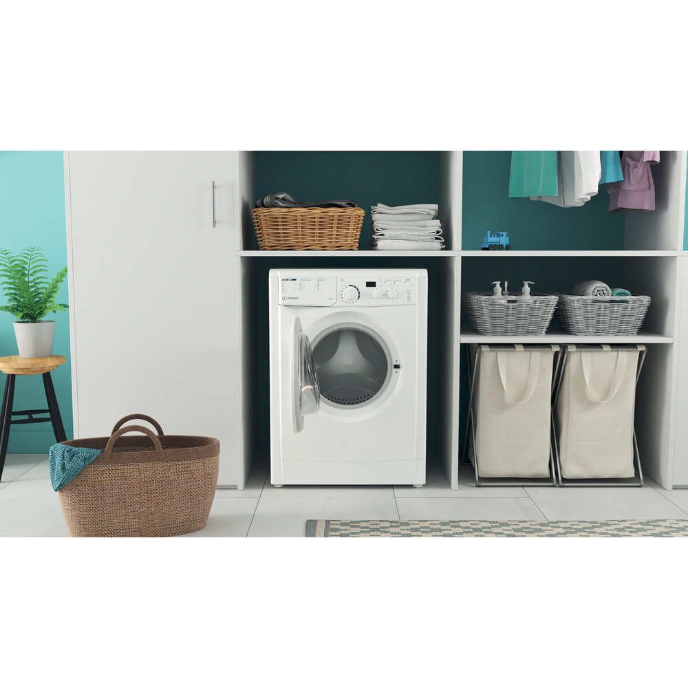 Indesit Mosógép Szabadonálló EWUD 41251 W EU N Fehér Elöltöltős F Lifestyle frontal open