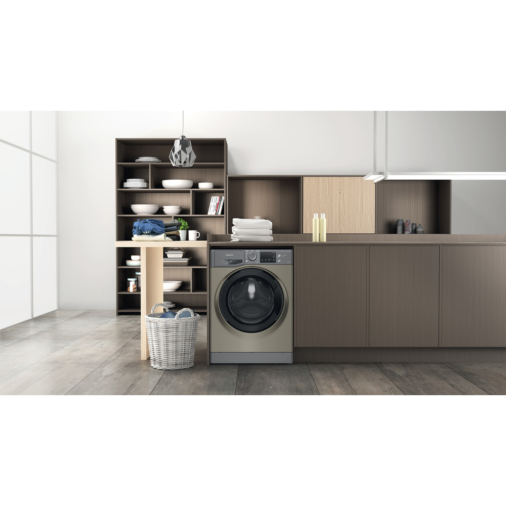 Hotpoint Washer dryer Free-standing NDB 9635 GK UK Graphite Front loader Lifestyle frontal