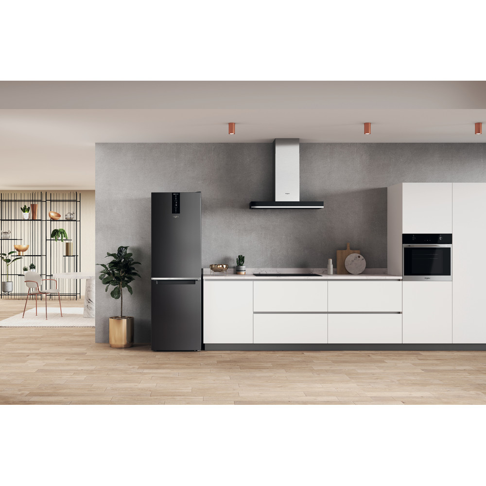 Whirlpool Hűtő/fagyasztó kombináció Szabadonálló W7X 83T KS Fekete/Inox 2 doors Lifestyle frontal