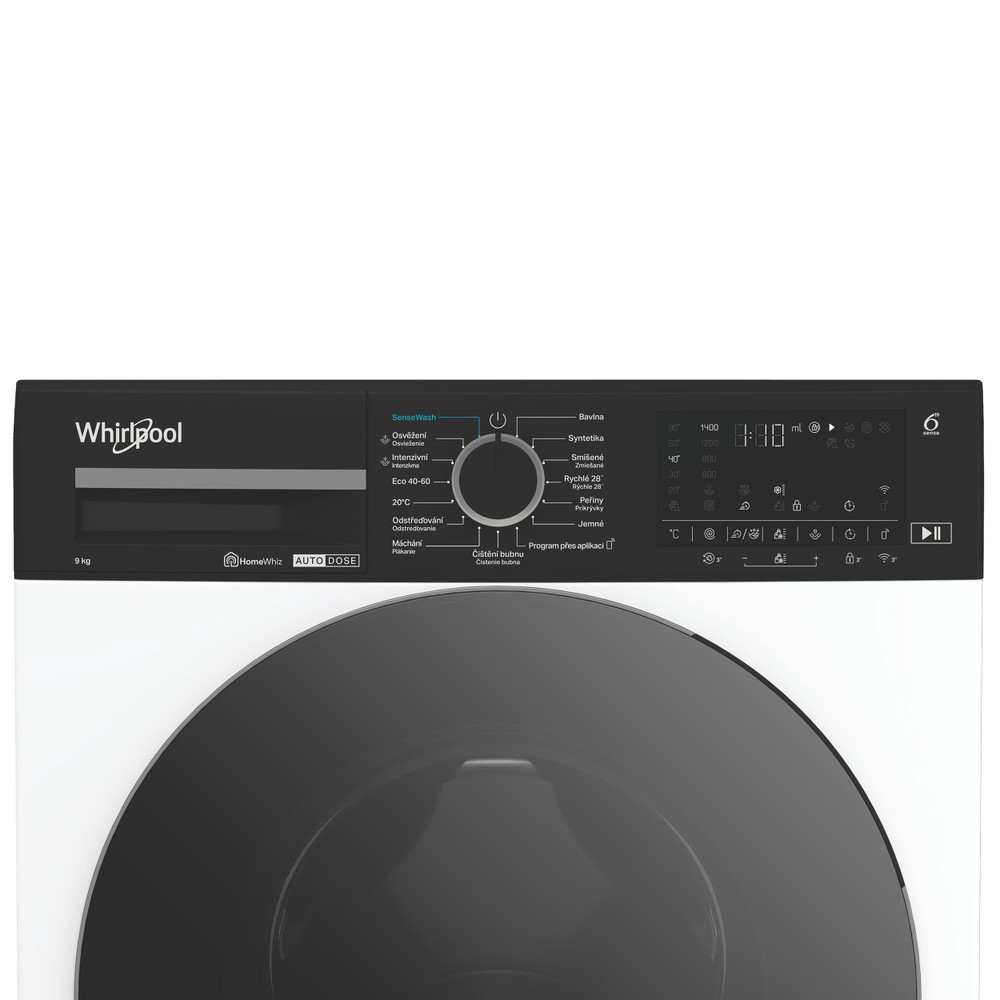 Whirlpool Práčka Voľne stojace WPM 912W ADS CS Biela Spredu plnená A Control panel