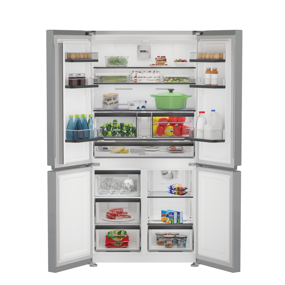 Whirlpool Side-by-Side Samostojeći WHGF 6534 X4E Crna/Inox Lifestyle frontal open