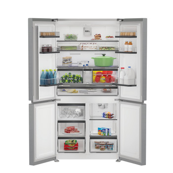 Whirlpool Side-by-Side Samostojeći WHGF 6534 X4E Crna/Inox Lifestyle frontal open