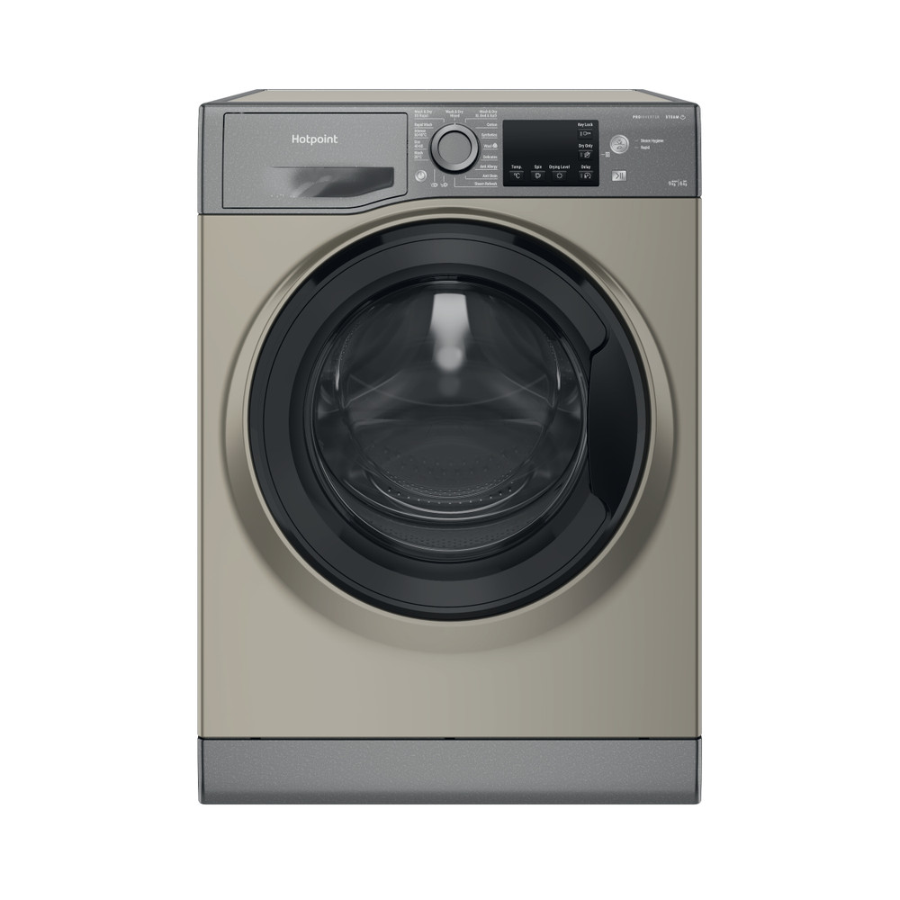 Hotpoint Washer dryer Free-standing NDB 9635 GK UK Graphite Front loader Frontal