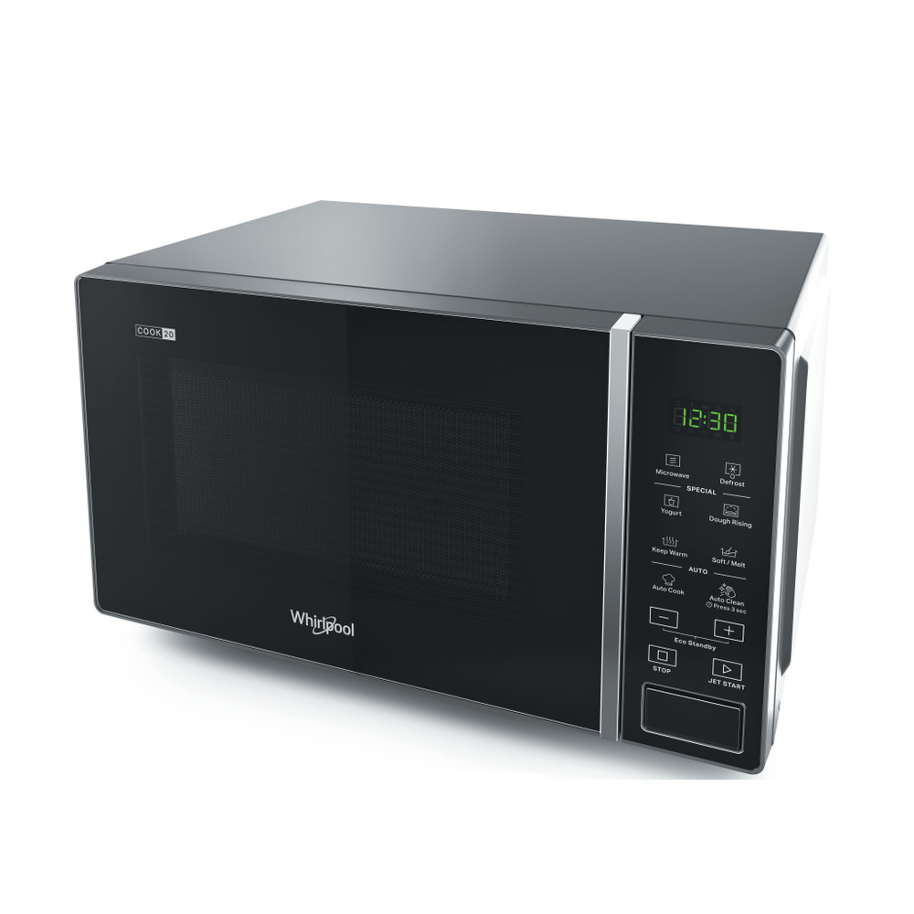 Whirlpool Mikrovlnná rúra Voľne stojace MWP 201 SB Striebornočierna Elektronické 20 Iba mikrovlny 700 Perspective