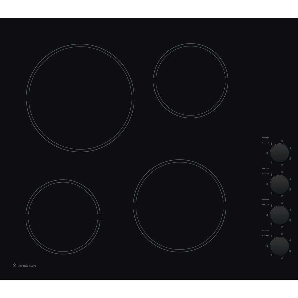 Ariston HOB HR 609 C A Black Radiant vitroceramic Frontal