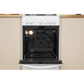 Indesit Cocina IS5G1PMW/E Blanco Gas Lifestyle frontal open