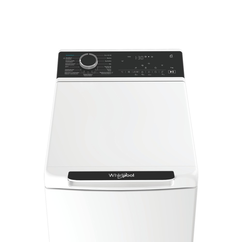 Whirlpool Práčka Voľne stojace TW721WBCVSWCS Biela Zhora plnená A Control panel