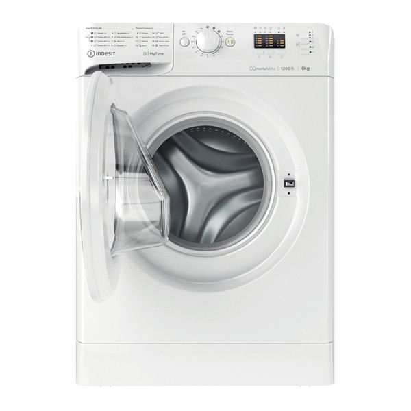 Indesit Veļas mazgājamā mašīna Brīvi stāvošs MTWSA 61294 W EE Balts Priekšējās ielādes C Frontal open