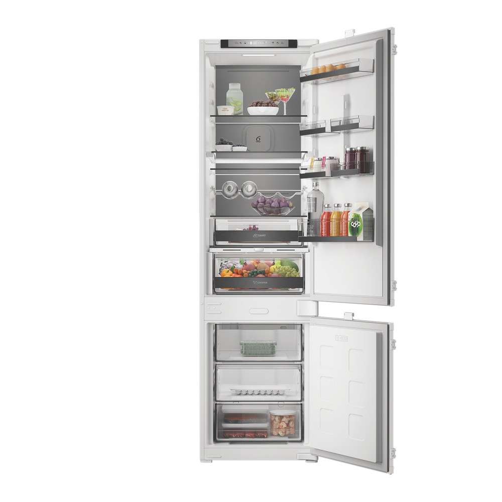 Whirlpool Combinación de frigorífico / congelador Encastre WHK2 5323 B5E2 Zinc Metal 2 doors Lifestyle frontal open
