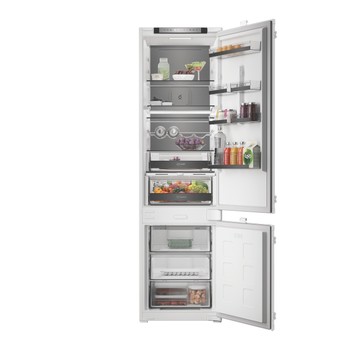 Whirlpool Kombinovaná chladnička s mrazničkou Vstavané WHK2 5323 B5E2 Zinc Metal 2 doors Lifestyle frontal open