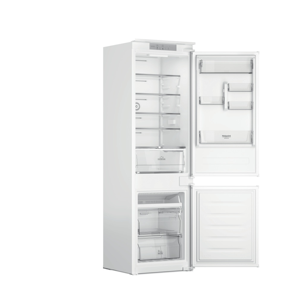 Hotpoint_Ariston Combiné Encastrable HAC18 T532 Blanc 2 portes Perspective open
