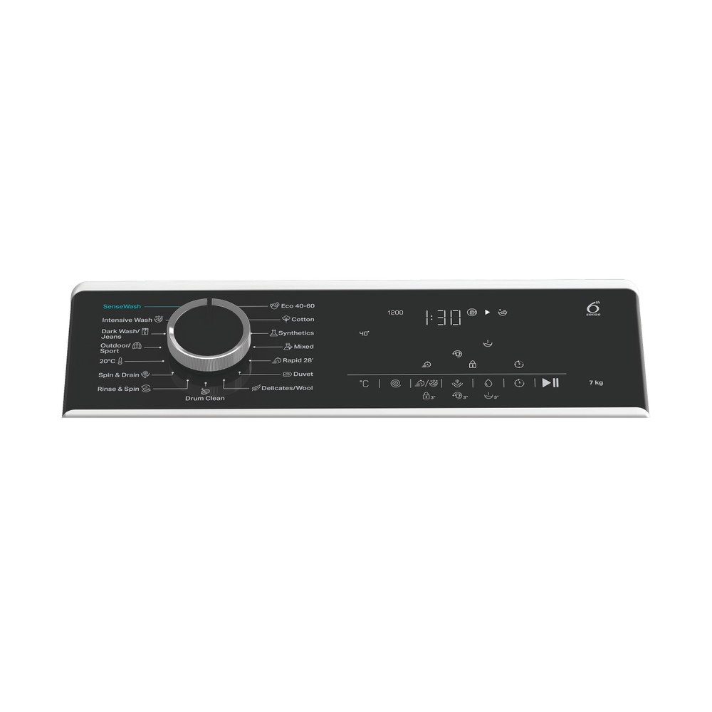 Whirlpool Maşină de spălat rufe Independent TW721DBSWEE Alb Încărcare Verticală A Program