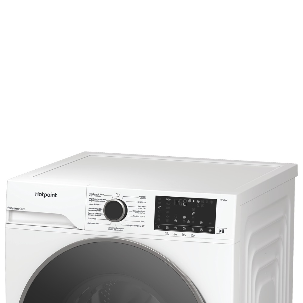 Hotpoint Lavadora secadora Libre instalación HBD 9680 SPT Blanco Cargador frontal Lifestyle control panel