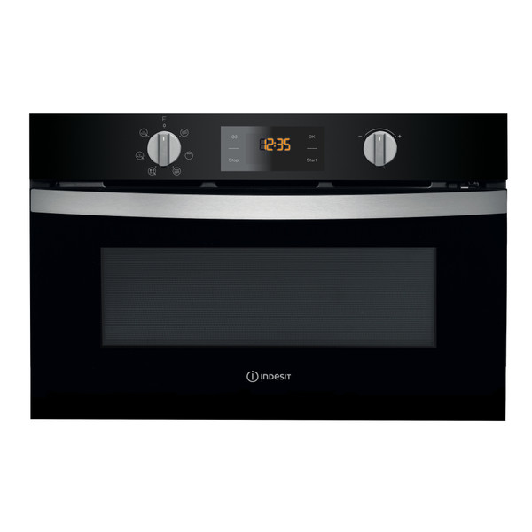 Indesit Mikrovlnná trouba Vestavné MWI 4343 BL Černá Elektronické 31 Mikrovlny + Gril 1000 Frontal