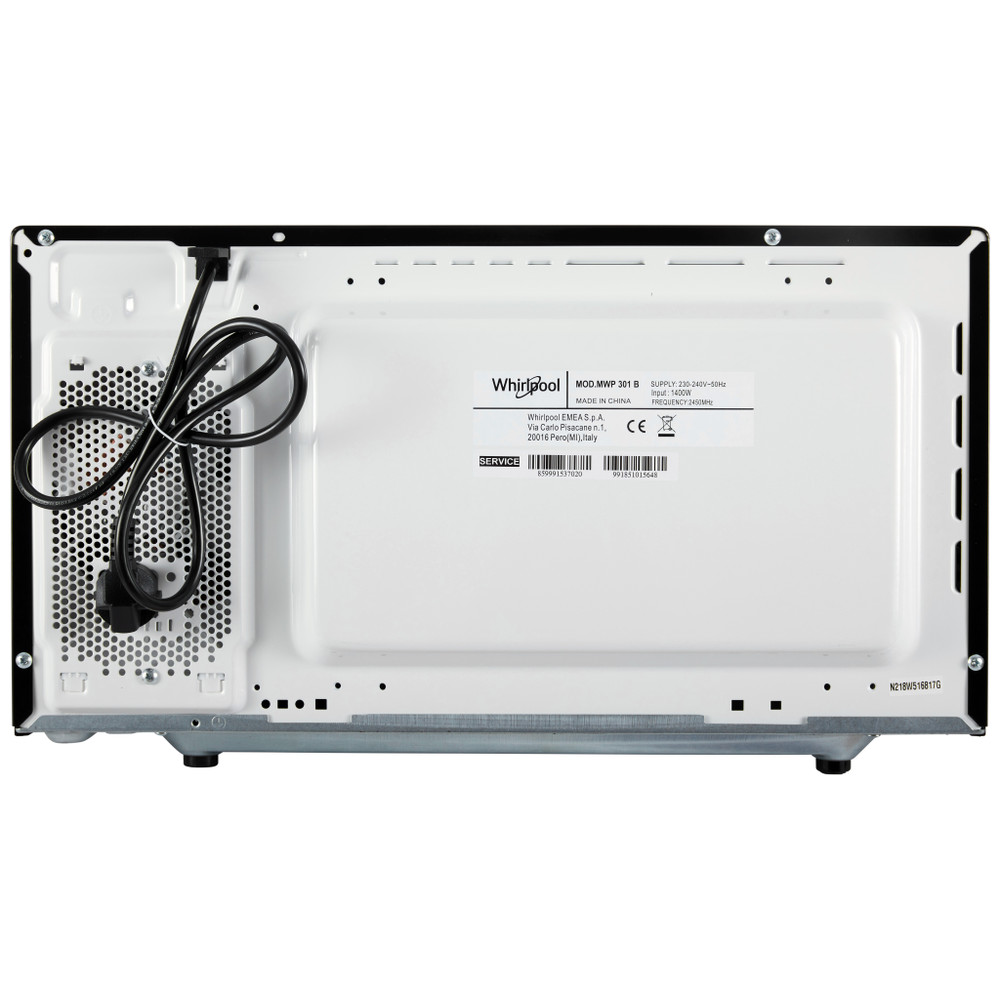 Whirlpool Microgolfoven Vrijstaand MWP 301 B Zwart Elektronisch 30 Alleen microgolven 900 Back / Lateral