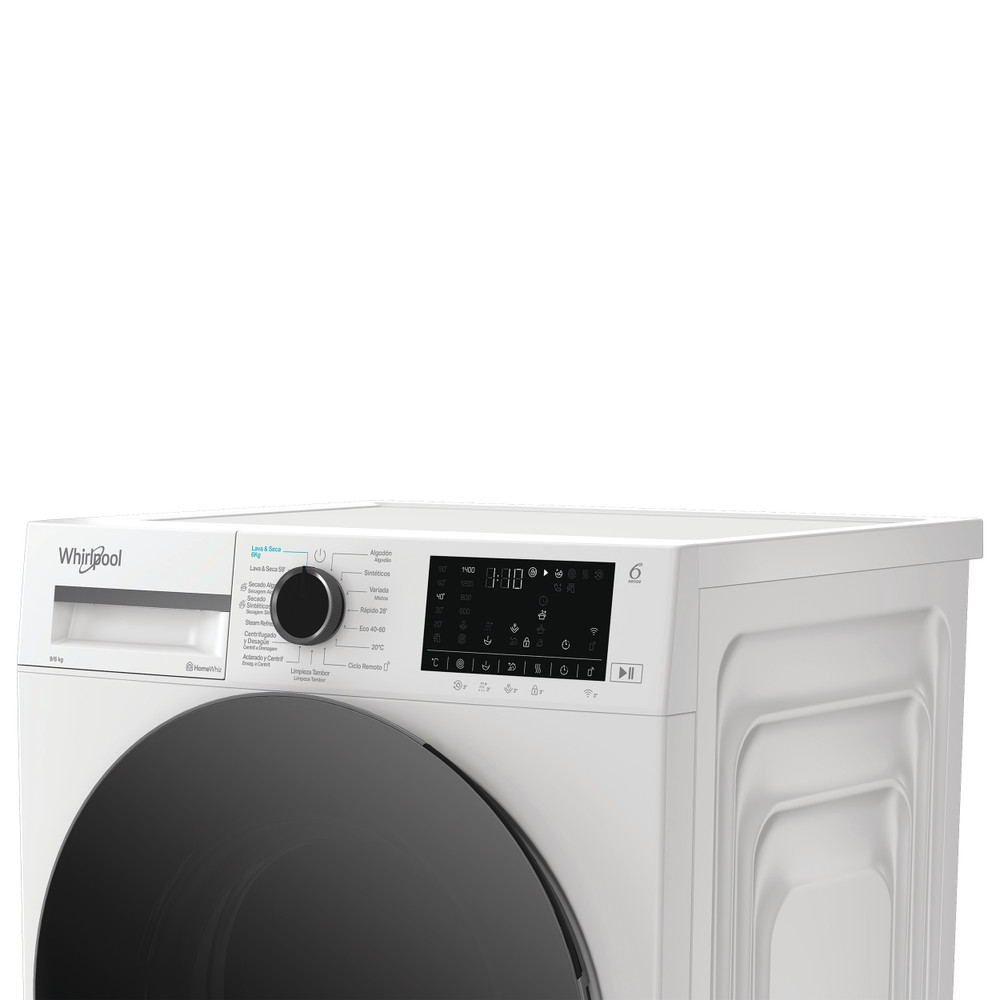 Whirlpool Lavadora secadora Libre instalación WAD 9636W SPT Blanco Cargador frontal Lifestyle control panel