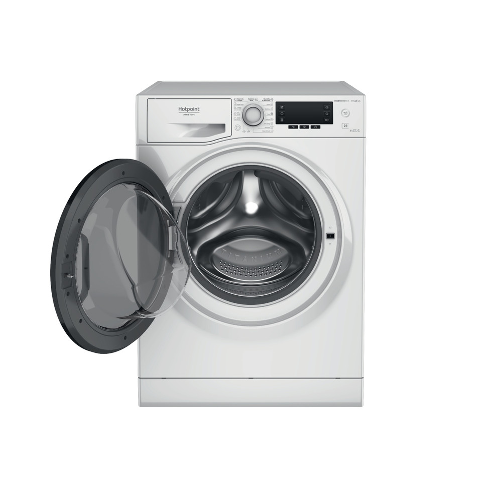Hotpoint_Ariston Пералня със сушилня Свободностоящ NDD 11725 DA EE Бял Предно зареждане Frontal open