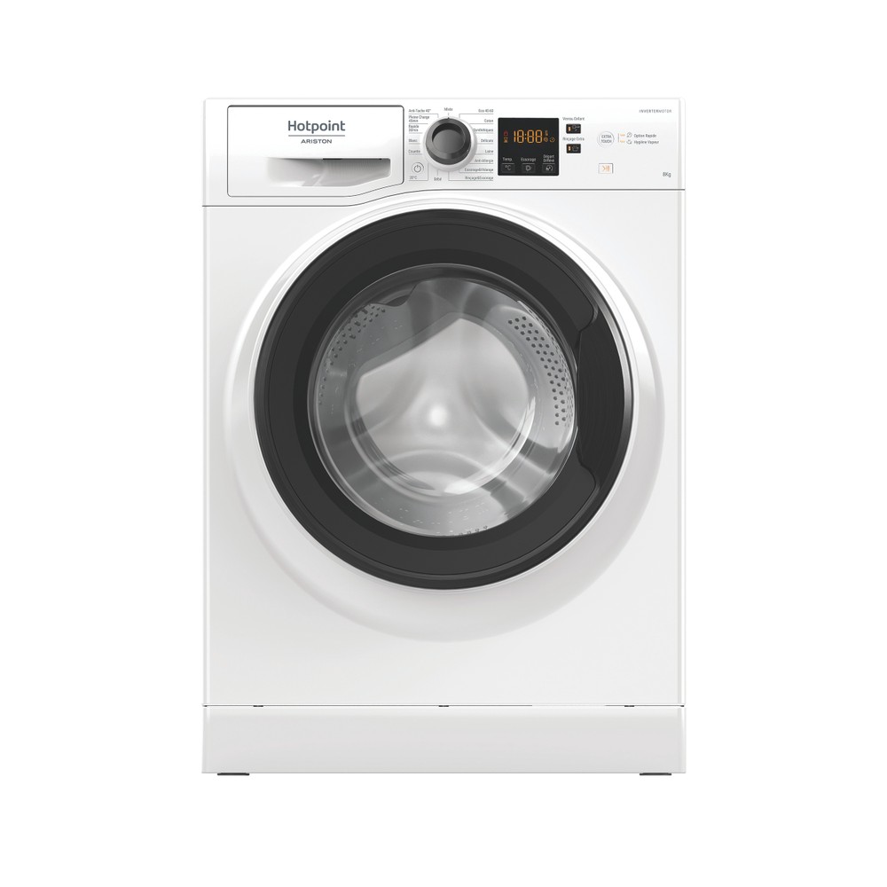 Hotpoint_Ariston Lave-linge Pose-libre NS8489WKFR Blanc Lave-linge frontal A Frontal