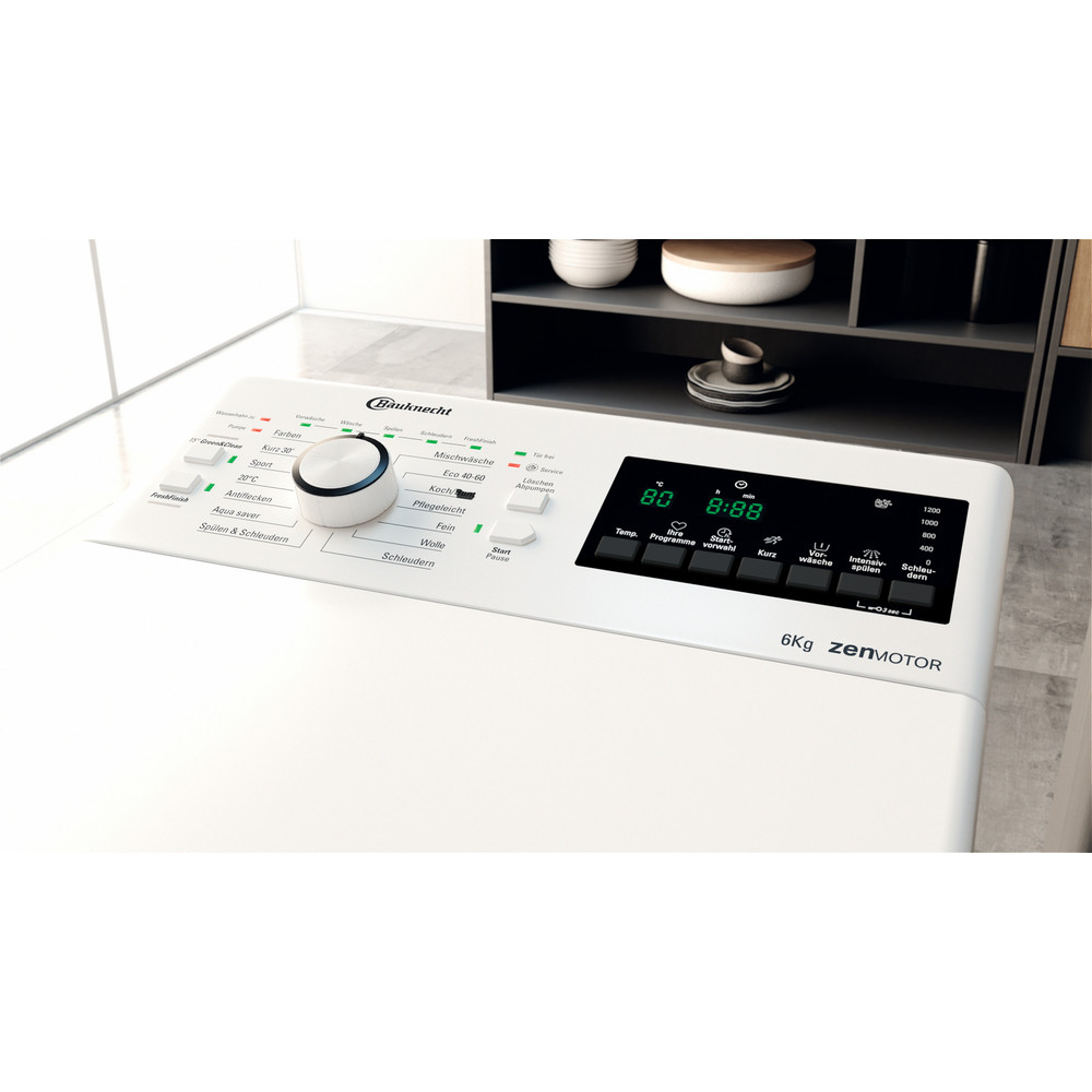 Bauknecht Vaskemaskine Fritstående WMT Evo 6B Hvid Topbetjent B Lifestyle control panel