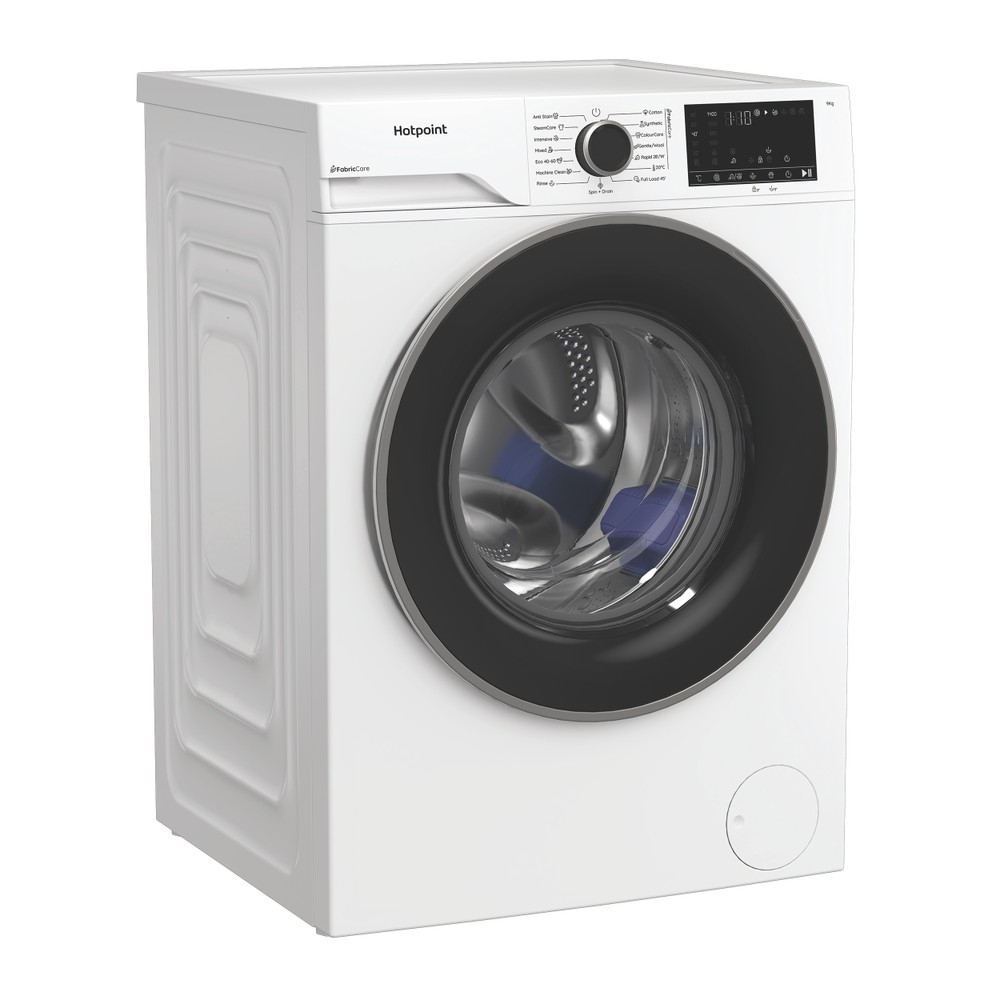 Hotpoint Перална машина Свободностоящ HB 93 CARE EE Бял Предно зареждане A Perspective
