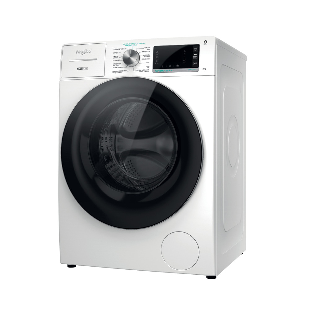 Whirlpool Lavadora Libre instalación W7X W845WR SPT Blanco Cargador frontal B Perspective