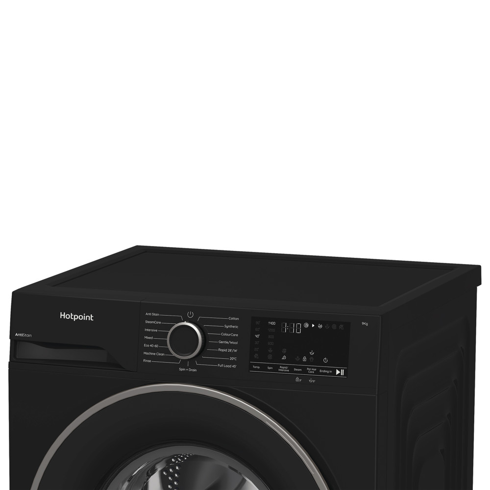 Hotpoint Washing machine Free-standing H 91B ANTI STAIN IRE Black Front loader A Lifestyle control panel