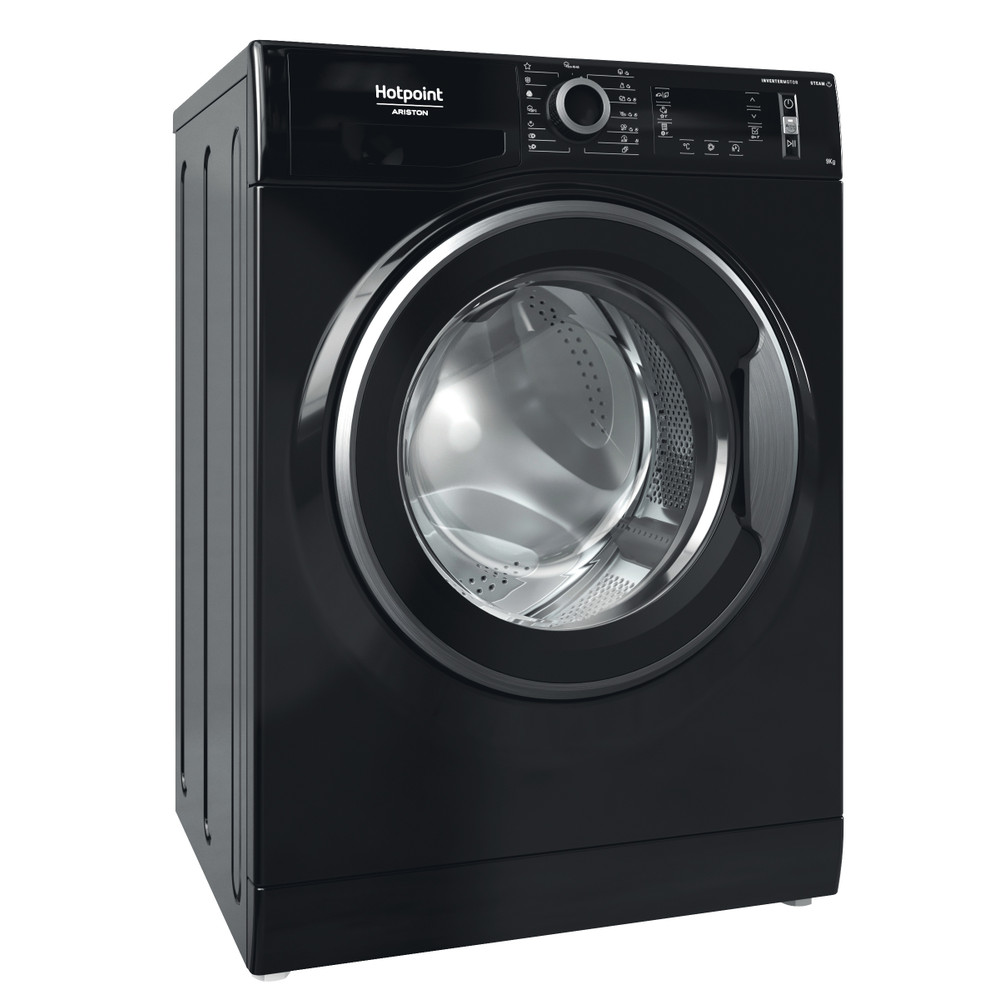 Hotpoint_Ariston Maşină de spălat rufe Neincorporabil NLCD 946 BS A EU N Negru Încărcare frontală A Perspective