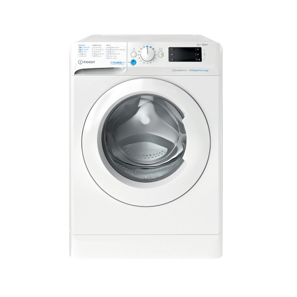 Indesit Práčka Voľne stojace BWE 81295X WV EE Biela Spredu plnená B Frontal