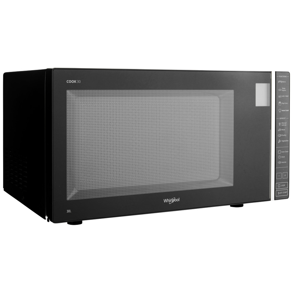 Whirlpool Four à micro-ondes Pose-libre MWP 301 B Noir Électronique 30 Micro-ondes uniquement 900 Perspective