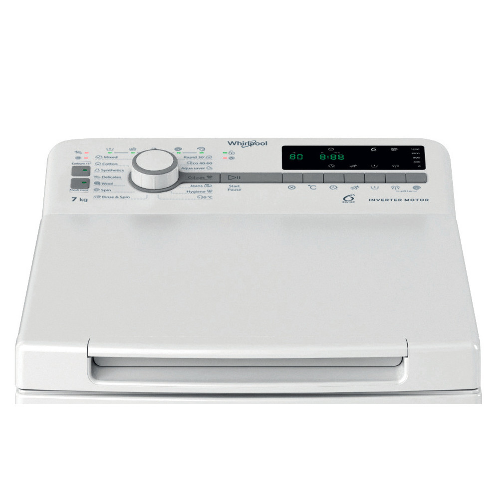 Whirlpool Práčka Voľne stojace TDLR 7252BS EU Biela Zhora plnená B Control panel