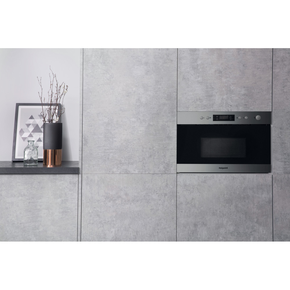 Hotpoint Microwave Built-in MN 314 IX H Stainless Steel Electronic 22 MW+Grill function 750 Lifestyle frontal