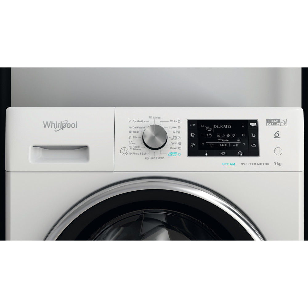 Whirlpool Mosógép Szabadonálló FFD 9469 BCV EE Fehér Elöltöltős A Lifestyle control panel
