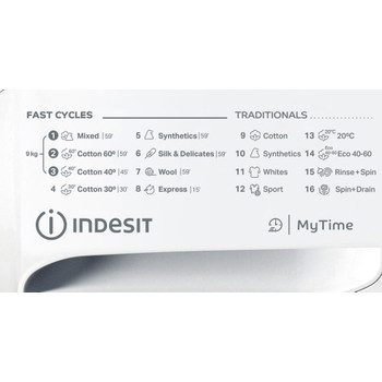 Indsit Maşină de spălat rufe Independent MTWE 91495 WK EE Alb Încărcare frontală B Program