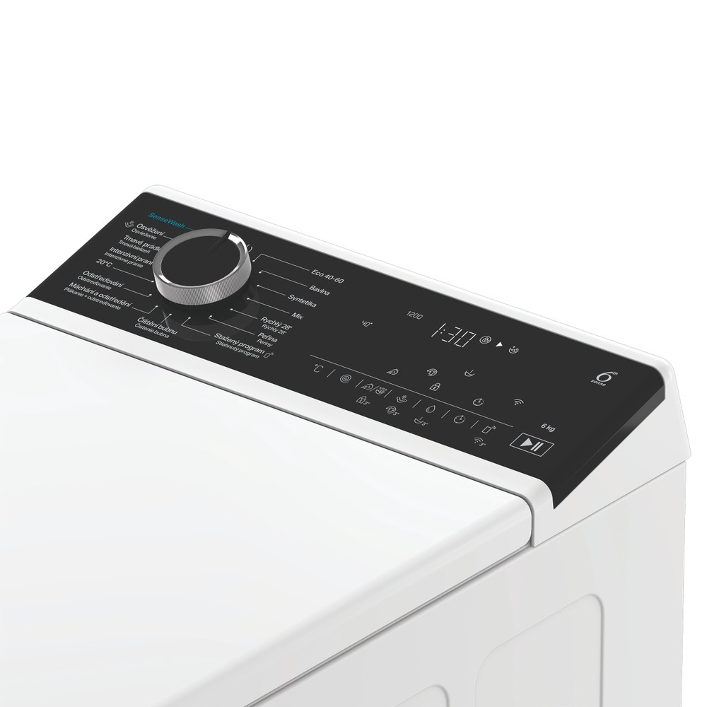 Whirlpool Pračka Volně stojící TW621WBCVSWCS Bílá Vrchem plněná A Lifestyle control panel